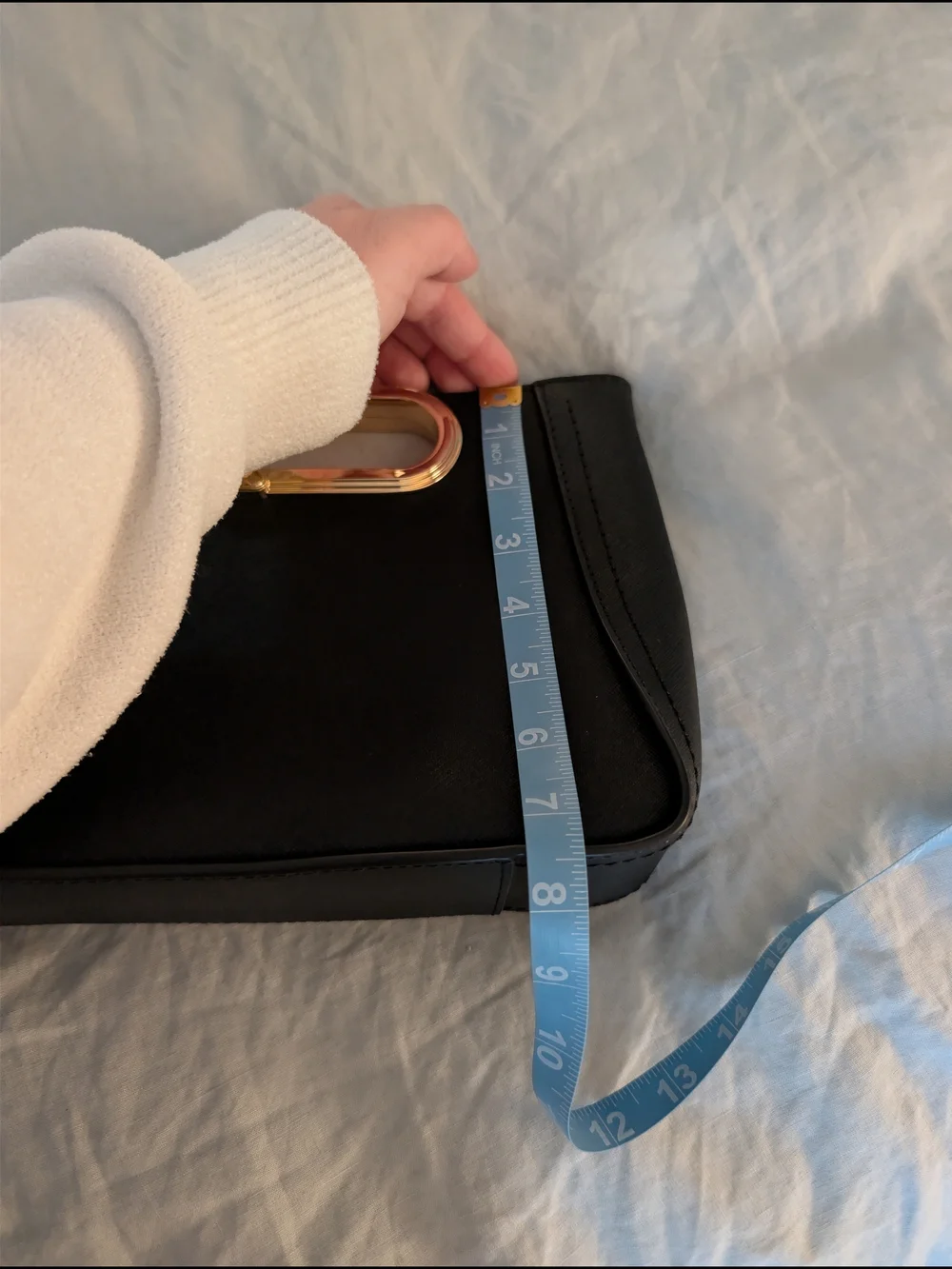 Michael Kors Black Structured Evening Bag Gold Hardware No Strap Leather